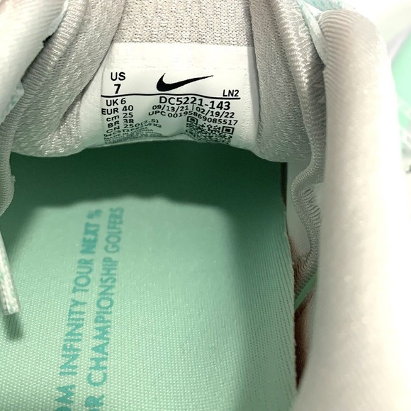Nike Air Zoom Infinity Tour Next% White Mint Foam Golf Shoe DC5221-143 Size 7 - Picture 6 of 6
